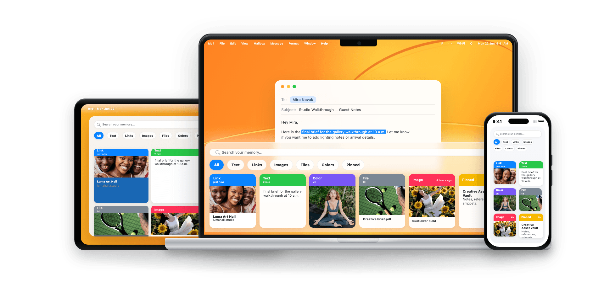 SyncPocket App running on a MacBook and iPhone